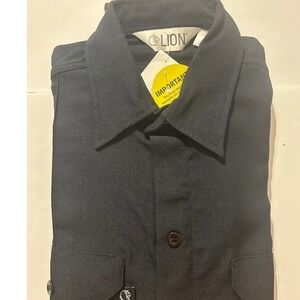 Lion StationWear Mens Navy Blue 100% Nomex Flame Resistant Shirt 1455-20 Size L